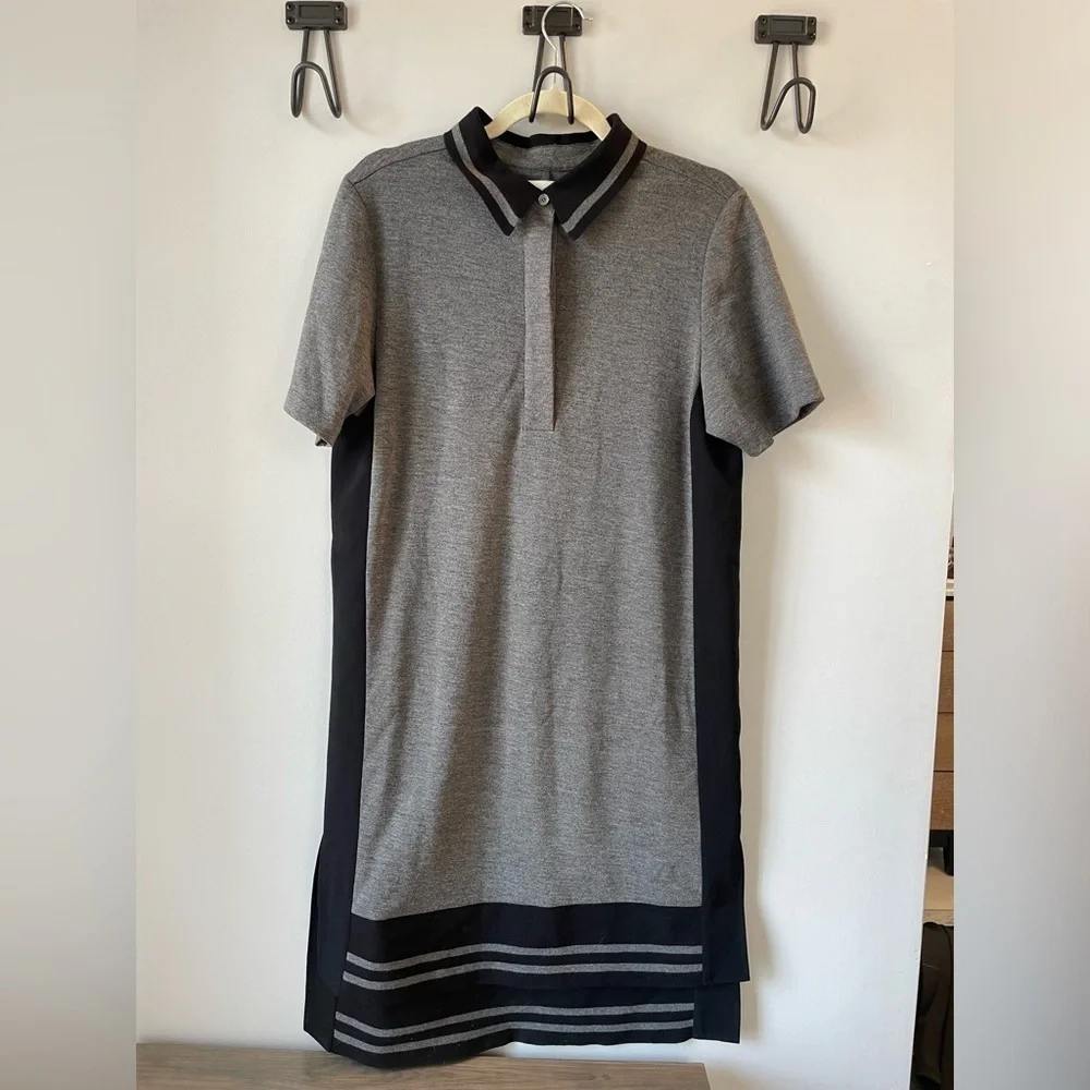 Public School, gray and black polo shirt dress, high-low hemline, size M, EUC - Picture 2 of 8